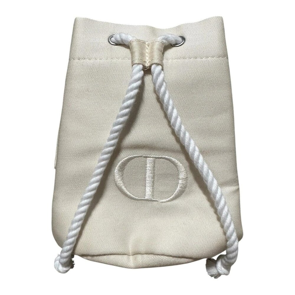 DIOR - Ivory canvas drawstring bag/ pouch CD logo